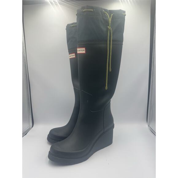 Womens Black Rubber Hunter Rain Boots Size 9 - Picture 1 of 5